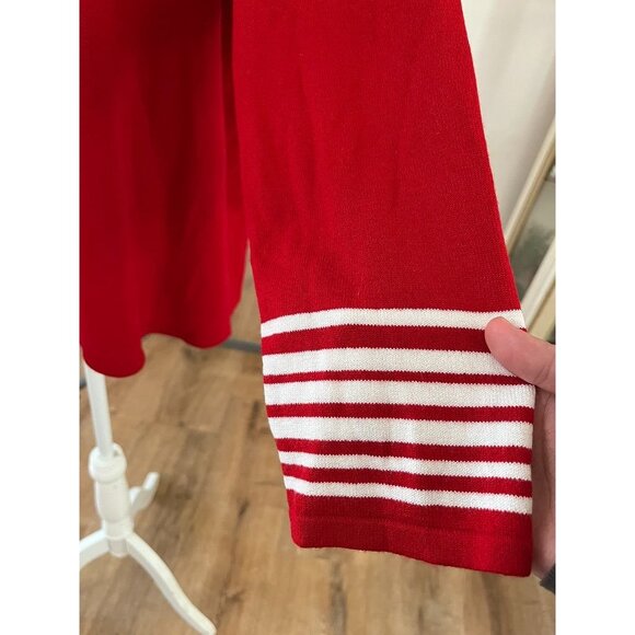 NWT Maggie McNaughton Riviera 2X Red Combo Sweater With White Stripes - Picture 2 of 8